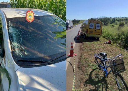 Carro em lavoura de milho leva polícia a suspeito de acidente que matou ciclista na BR-163