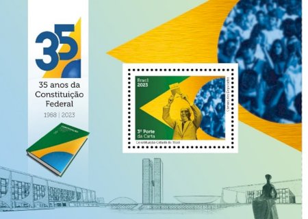 Correios celebra a Constituição Cidadã de 1988 em selo .