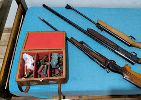 Nova Andradina - Policiais civis apreendem armas e munições em propriedade rural em investigação relacionada a violência doméstica