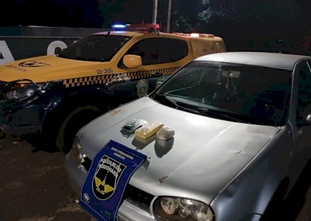 Deodápolis - PMR prende dois homens moradores de Ivinhema com mais de 1 kg de cocaína na MS -276