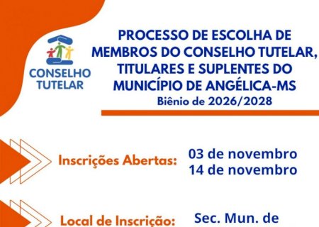 CMDCA abre incrições para processo de escolha suplementar dos membros do Conselho Tutelar para biênio 2026/28