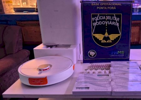PMR apreende medicamentos para emagrecimento e eletrônicos na MS-386