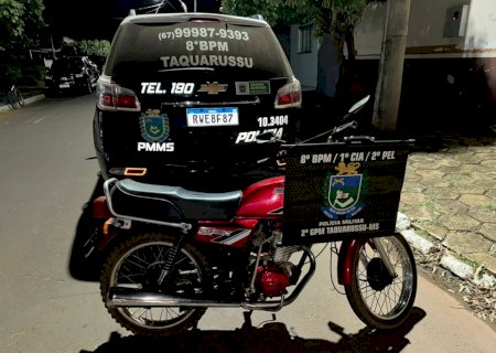 Taquarussu - Polícia Militar recuperou uma moto furtada em residência