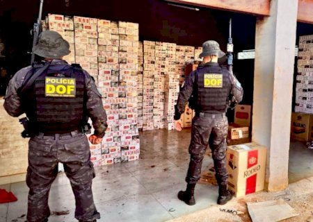 DOF localiza entrepostos em Dourados e Douradina e apreende R$ 1,5 milhão em cigarros