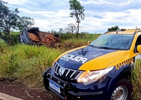 Capotamento na MS - 040 com vítima fatal e apreensão de drogas