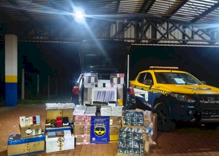Polícia Militar Rodoviária apreendeu carga com medicamentos e eletrônicos na MS -164