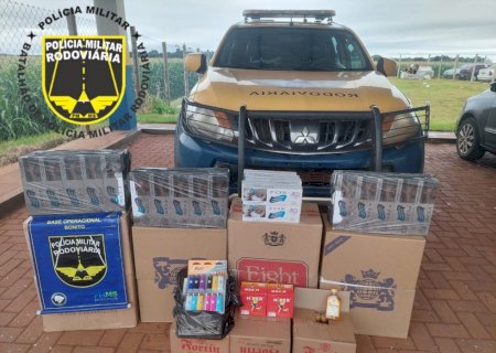 Polícia Rodoviária apreende produtos ilegais durante fiscalização na MS-166