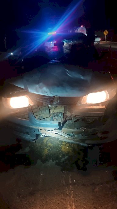 Ivinhema - Colisão entre carro e moto, deixa motociclista ferido na BR-376, em Amandina
