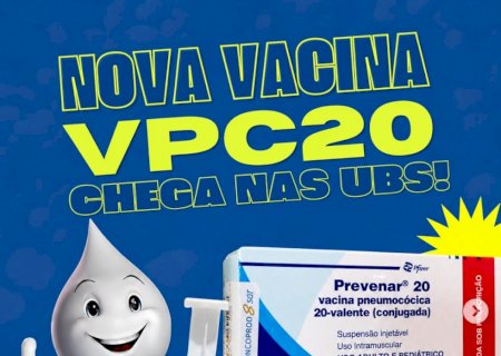 Nova vacina contra 20 tipos de bactérias chega ao município de Angélica