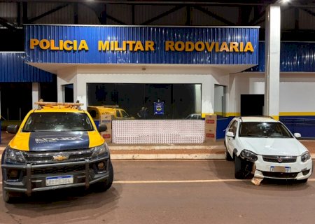 PMR apreendeu mais de mil e quinhentos pacotes de cigarros contrabandeados após perseguição na MS - 276, em Deodápolis