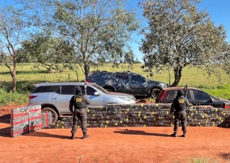 DOF recupera caminhonete furtada e apreende 2 toneladas de maconha após motoristas furarem bloqueio