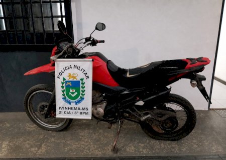 Ivinhema - Polícia Militar recupera moto furtada na nesta quinta-feira