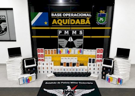 TOR apreendeu carga milionária de eletrônicos, medicamentos e cigarros na MS -164
