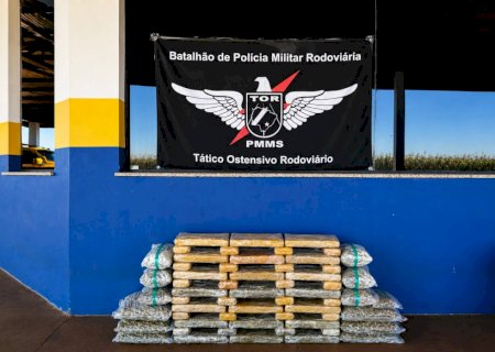 Policiamento Rodoviário apreende 60 quilos de drogas em fiscalização na MS-162