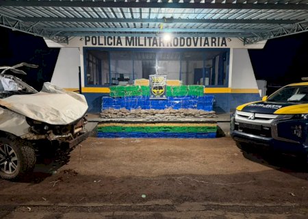 Capotamento revela carga de drogas avaliada em R$ 6,6 milhões na MS-289